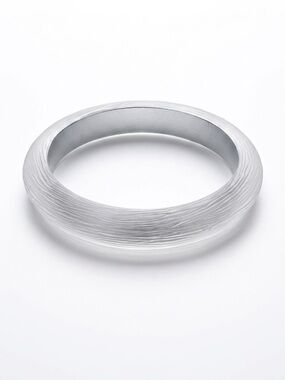 Translucent Carved Lucite Bangle Frost Silver Patricia Von Musulin Alexis Bittar